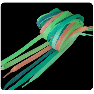 1 paire de lacets fluorescents 8MM, lacets de chaussures en toile plates, lumineux dans la nuit, couleurs - Product Image 3