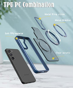 Étui de téléphone magnétique de charge sans fil en TPU PC avec support rotatif à <span class=keywords><strong>360</strong></span> degrés, housse de protection adaptée à Samsung S25 S24 S23 S22 Plus - Product Image 5