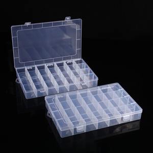 Boîte de rangement en plastique transparente à 28 compartiments, organisateur détachable pour perles, strass, pièces, rectangulaire, fabriqué au Zhejiang - Product Image 2