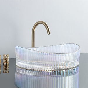Lavabo Moderno de Cristal Artístico, Colorido, Ovalado, para Baño y Hotel - Product Image 4