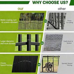 Clôture <span class=keywords><strong>de</strong></span> jardin en tube carré renforcé, antirouille, barrière <span class=keywords><strong>pour</strong></span> animaux, clôture décorative en métal <span class=keywords><strong>pour</strong></span> cour, aire <span class=keywords><strong>de</strong></span> jeux <span class=keywords><strong>pour</strong></span> chiens et animaux <span class=keywords><strong>de</strong></span> compagnie en extérieur - Product Image 5