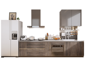 Cuisine américaine en placage de bois, armoires en mélamine, prix direct d'usine, sans chocs - Product Image 4