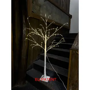 Lâmpada de árvore de vidoeiro iluminada para férias, decoração de Natal ao ar livre, árvores de Natal iluminadas