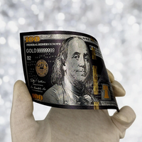 Faux billets de banque réalistes en or noir de 100 dollars USD, billets de banque américains en feuille d'or, fournitures pour fêtes et événements
