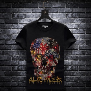 เสื้อยืดผู้ชาย RUYI ผ้าฝ้าย 100% ลายเสือประดับเพชร กันยับ ระบายอากาศได้ดี แขนสั้น - Product Image 2
