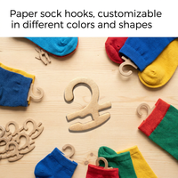 Crochets de présentation en carton recyclable en gros, crochets suspendus en papier pour chaussettes, gants, chapeaux, emballage de vente au détail, cintres en carton