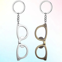 Porte-clés décapsuleur en métal en forme de lunettes, en alliage de zinc, avec logo personnalisé, promotionnel