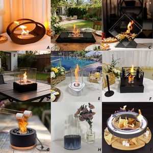 Moderna Brasera de Mesa de Metal Negro, Combustible de <span class=keywords><strong>Bioetanol</strong></span>, <span class=keywords><strong>Chimenea</strong></span> Ecológica sin Humo para Interiores/Exteriores, Ideal para Fiestas - Product Image 4