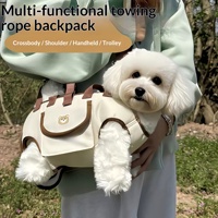 Sac à dos de transport portable et respirant pour animaux de compagnie (chats et chiens) – Léger, 7 kg, pour l'extérieur, à porter à la main ou en bandoulière, avec harnais de voyage