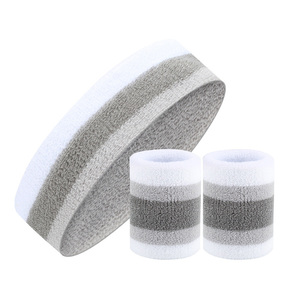 Ensemble de serviettes de sport à la mode-<span class=keywords><strong>Bandeau</strong></span> en coton fin <span class=keywords><strong>Bandeau</strong></span> pour femmes et hommes Gym Basketball <span class=keywords><strong>Tennis</strong></span> Cyclisme Workout - Product Image 2