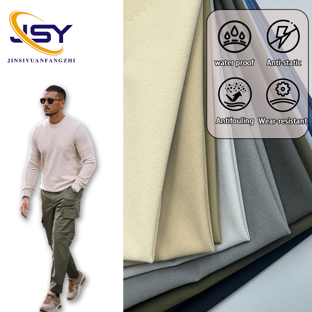 90% Nylon 10% Spandex Double Chain 160D 185GSM Stretch Waterproof Woven Fabric for Casual Pants Shorts Windbreaker