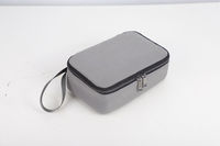 Sac de rangement ignifuge pour batterie externe, organisateur d'électronique en toile 12 oz avec poches en filet, étui de voyage portable