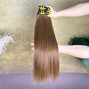 ขายส่ง # ผมตรงสีธรรมชาติ 4 สี แบบเป็นมัด 100% ผมแท้บราซิล ต่อผมแบบเส้นคู่ - Product Image 4