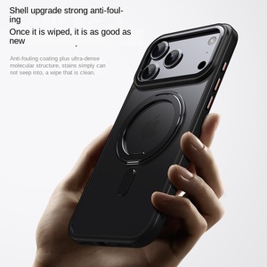 Pour 16 étui de <span class=keywords><strong>téléphone</strong></span> portable en TPU + PC de luxe en galvanoplastie Fulcrum rotatif avec anneau magnétique antichoc pour IPhone17Promax - Product Image 4