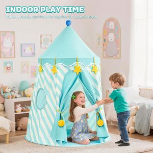 Tente de jeu pop-up pour enfants de qualité supérieure, en tissu ultra doux, pour l'intérieur et l'extérieur, avec étoiles et fenêtre - Product Image 4