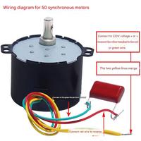 Moteur 50KTYZ, 220V 2.5RPM, moteur synchrone à aimant permanent à engrenages pour incubateur d'œufs