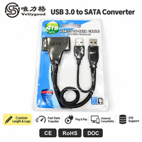 Kabel USB 3.0 ke SATA untuk Hard Disk Drive, Mendukung Konversi SATA hingga 4TB