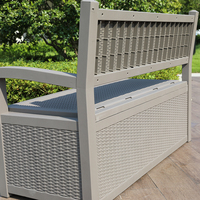 Banc de rangement extérieur pour meubles de jardin avec coussin