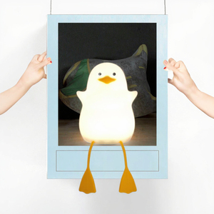 Lámpara de Noche Mini con Forma de Animal, Hermosa Lámpara LED Recargable de Silicona Suave con Forma de Pato, Luz Blanca Cálida Moderna - Product Image 3