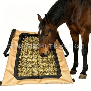 Bolsa de malla portátil marrón para heno de caballo, bolsa de almacenamiento para alimentación de caballos - Product Image 2