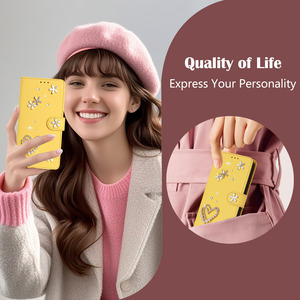 เคสโทรศัพท์หนังแบบฝาพับประดับพ<span class=keywords><strong>ล</strong></span>อยเทียมรูปหัวใจประดับมุกสำหรับ iPhone 17 Air 15 <span class=keywords><strong>PRO</strong></span> <span class=keywords><strong>MAX</strong></span> 16E 14 <span class=keywords><strong>13</strong></span> 12 PLUS ช่องเสียบบัตรปิดด้วยแม่เหล็ก - Product Image 4