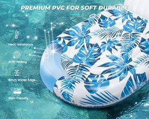 Pool Lounger for 1 2 3 Persons Extra <b>Large</b> Tanning Recliner Float Chair with Backrest Footrest <b>Cup</b> Holder Pool Lake Beach - Product Image 2