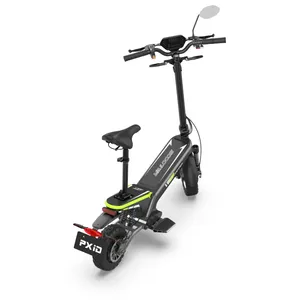 PXID F1站起来坐下踏板车10英寸最快折叠电动踏板车
