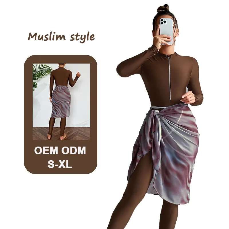 2024 burkini musulmán traje de baño personalizado mujer Etiqueta Privada ropa modesto traje de baño