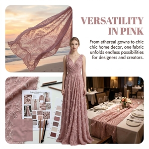 Vestidos <span class=keywords><strong>de</strong></span> Novia con Textura Fluida, Tela <span class=keywords><strong>de</strong></span> Chifón para Atuendos Formales, Tela <span class=keywords><strong>de</strong></span> Tul Bordada con Flecos 3D, Tela para Diseñadores <span class=keywords><strong>de</strong></span> Moda - Product Image 5