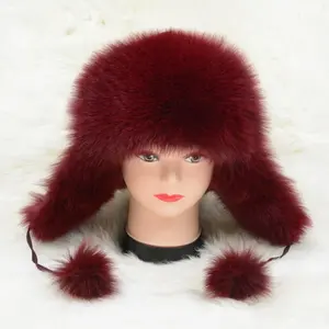 Günstiger Preis Winter Thick Warm Fashion Russische Real Fox Pelzmütze für Frauen