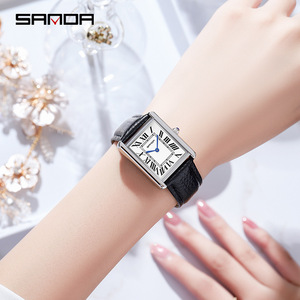 <span class=keywords><strong>Montre</strong></span> classique <span class=keywords><strong>rectangulaire</strong></span> pour <span class=keywords><strong>femme</strong></span> avec fermoir papillon personnalisable, logo tendance, cuir véritable, étanche, mouvement à quartz - Product Image 3