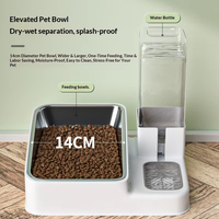 Distributeur manuel de nourriture durable pour animaux de compagnie et fontaine à eau pour chats 4L, gamelles portables en plastique anti-renversement pour chats, chiens et petits animaux