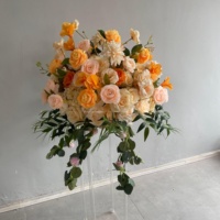 B108 Accessoires de mariage Colonne romaine Boule de fleurs artificielles Décoration florale pour allée Vitrine de fleuriste Événement Mariage Composition florale