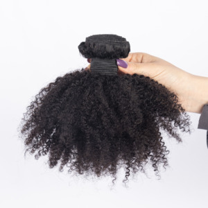 Textura personalizada de alta calidad 100% cabello humano <span class=keywords><strong>Afro</strong></span> rizado con extensión humana de trama - Product Image 5