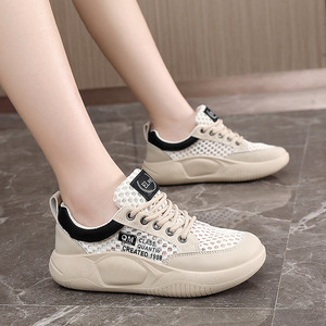 2026 New Women's Lace-up Sports <b>Shoes</b> Breathable Knitted Mesh Lightweight <b>Soft</b> Sole Anti-Slip Summer Autumn Fashion Trend - Product Image 4