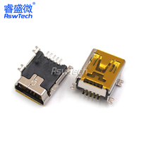 OEM mikro USB 10pin konektor pengisian Port soket 3.0 Tipe A wanita bersudut Diy konektor pemasok Mini USB konektor
