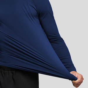 Hoạt Động Crew Cổ Dài Tay Áo <span class=keywords><strong>Tee</strong></span> Bán Buôn Người Đàn Ông Của Thể Thao Thoáng Khí Polyester Phòng Tập Thể Dục Đào Tạo Raglan Tay Áo T Áo Sơ Mi - Product Image 4