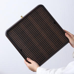 Bandejas de té de bambú y madera al por mayor, mesas de té cuadradas para el hogar con almacenamiento de agua, drenaje y funciones de preparación en seco. - Product Image 3