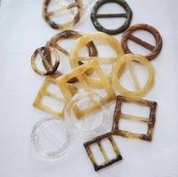 Vente en gros de boucles de bikini rectangulaires carrées en acétate acrylique boucles de ceinture personnalisées en plastique ABS écaille de tortue résine pour vêtement