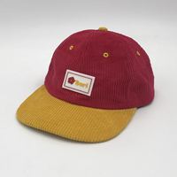 Gorra de Pana Personalizada con Bordado y Parches, Gorra Deportiva Unisex con Visera Plana y Cierre Ajustable