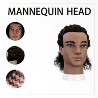 Tête d'entraînement en cheveux humains Remy bouclés crépus africains pour hommes, idéale pour la pratique de la tressage, de la coupe, de la coloration et du coiffage en chignon en salon