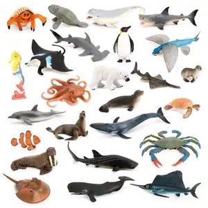 맞춤형 시뮬레이션 플라스틱 해양 동물 바다 생물 어린이를위한 작은 동물 피규어 모듬 미니 플라스틱 동물 인형 장난감
