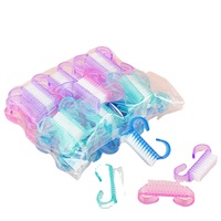 Brosse de nettoyage des ongles outil d'art manucure pédicure dissolvant doux petite brosse à corne outils de brosse à poussière en plastique