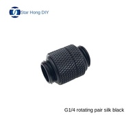 XHDIY PM-JS-XZDS Raccord rotatif G1/4 refroidi par eau, paire de raccords en soie argent-noir, rotatif à 360°, de Maoming