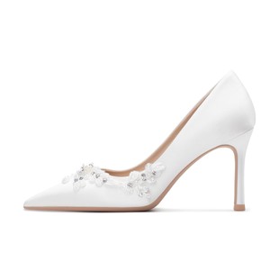 2024 produttori all'ingrosso di forniture transfrontaliere nuove <span class=keywords><strong>scarpe</strong></span> tacco alto da donna tacco a spillo bianco luce di lusso - Product Image 4