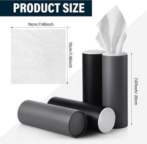 사용자 정의 로고 친환경 버진 나무 펄프 2/3 플라이 문 선물 티슈 홀더 실린더 상자 웨딩 자동차 얼굴 조직 - Product Image 4