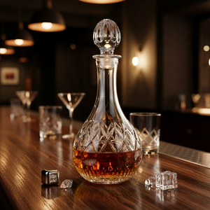 تصميم جديد لقارورة نبيذ وويسكي فارغة من الكريستال الشفاف عالي الجودة سعة 800 مل، مثالية كهدية تجارية - Product Image 3