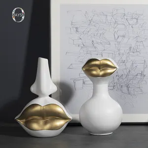 Labbra forma tavolo decorazione in ceramica oro decorazioni per la casa moderne decorazioni per la casa di lusso ornamenti accessori per la casa moderni