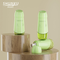Bouteille de pulvérisation de parfum pour le corps, les cheveux et le soleil en plastique PET vide, vert mat personnalisé, 60, 80, 100 ml, élégante, transparente, pour le maquillage et le visage