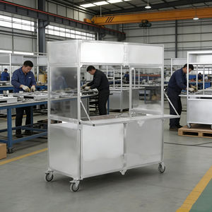 Carrito de Comida Plegable de Acero Inoxidable con 4 Ruedas, Garantía de 2 Años, Resistente a la Oxidación, para Exteriores, Helados, Café, Hot Dogs, Dulces - Product Image 4